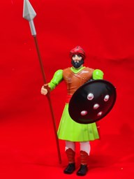Picture of Movable Plastic Toy: Mughal Sardar with Javelin | Interactive Collectible Inspired by the Mughal Empire.